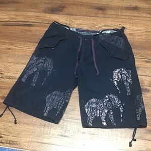 EUC Polo Ralph Lauren aberdare elephant print cargo shorts sz 34
